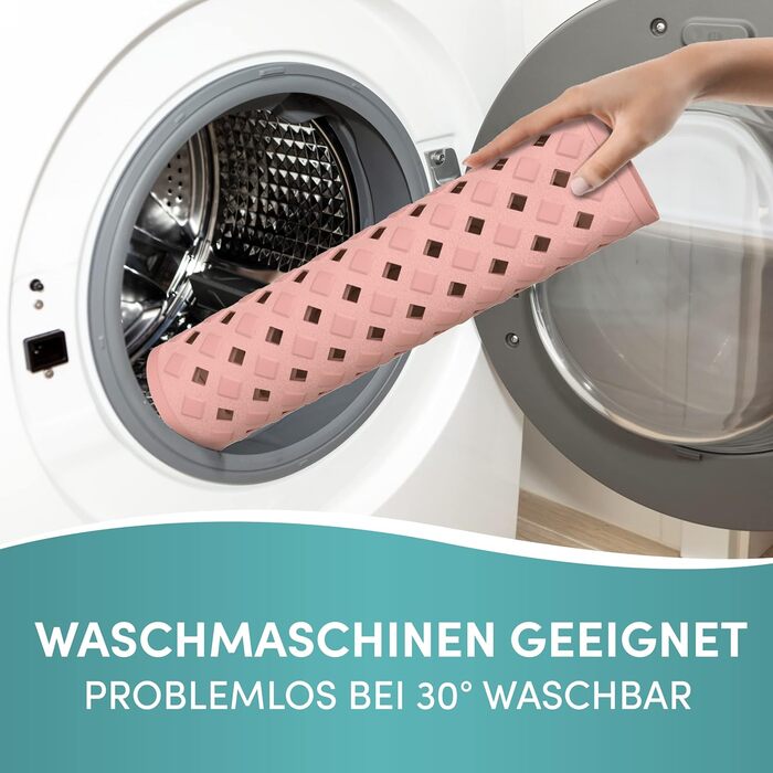 Протиковзкий килимок для ванни Engelbach 88x40 см, рожевий, BPA-free, з 2 гачками, для ванної, протигрибковий, машинне прання