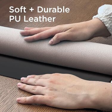 Килимок для миші та клавіатури Black+Decker з штучної шкіри, захисний підкладник на стіл для офісу та геймінгу, чорний (Mid Size: 40x81 см)