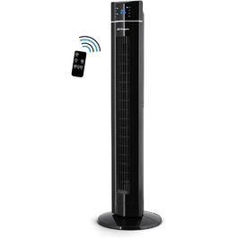Баштовий вентилятор з ДК, іонний, 60 Вт, 3 ступені, лоток для есенцій, LED панель, чорний