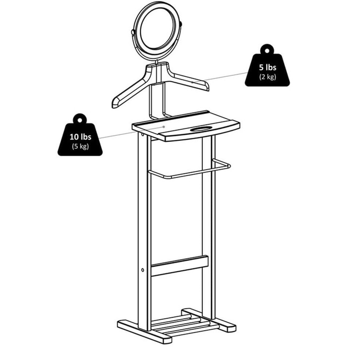 Дерев'яний піднос для чоловічих речей Winsome Herrendiener, Espresso