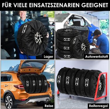 Набір чохлів для коліс 4 шт., захисні чохли для коліс 19-23 дюйми, водонепроникні, з UV-захистом, для зберігання та транспортування, червоні, розмір L (діаметр 81 см)