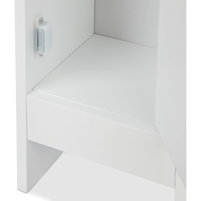 Тримач для туалетного паперу Relaxdays стоячий, полиця для ванної кімнати HBT 75,5 x 18,5 x 18,5 см, МДФ і бамбук, шафа для туалетного паперу, білий