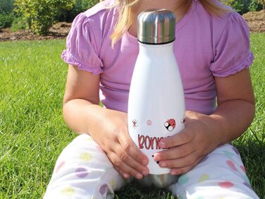 Дитяча термос з нержавіючої сталі з ізольованою пляшкою для пиття, для школи, занять спортом, персоналізована Подарункова пляшка з водою (Сонечко, 350 мл)