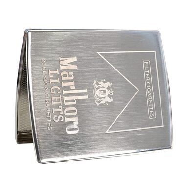 Портсигар RWXCOW металевий для 20 сигарет 8,3х9,5 см сріблястий