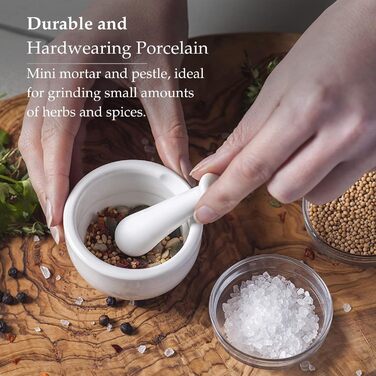 Традиційний ступка та товкачок Bartleet & Sons 1750 T193, порцеляна, для трав та спецій, білий (7см)