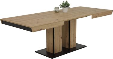 Розсувний обідній стіл Agnes з дерева, шпон дуба Artisan, 140-220x90x76 см