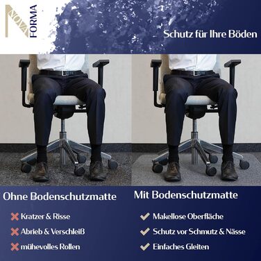 Захисна килимок для підлоги з PET - прозорий захист для твердих підлог - 100% перероблений - екологічний килимок для офісного крісла - універсальний захист для офісу та дому (120x130 см, для килимового покриття)