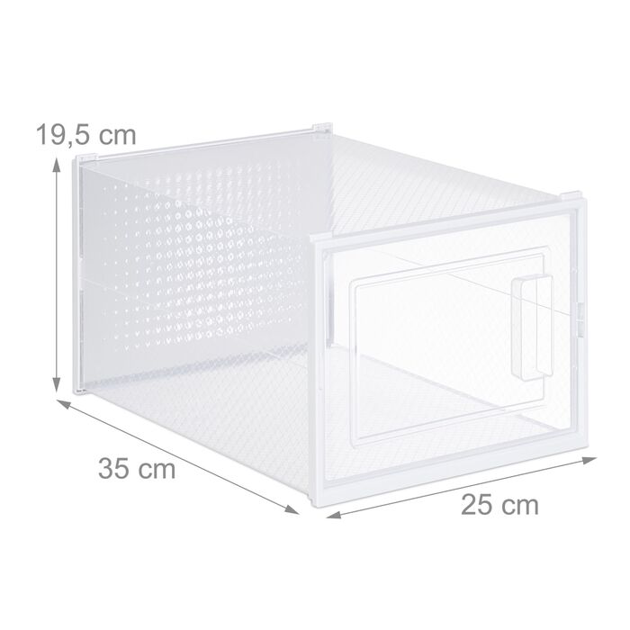 12 коробок для взуття Relaxdays, прозорі