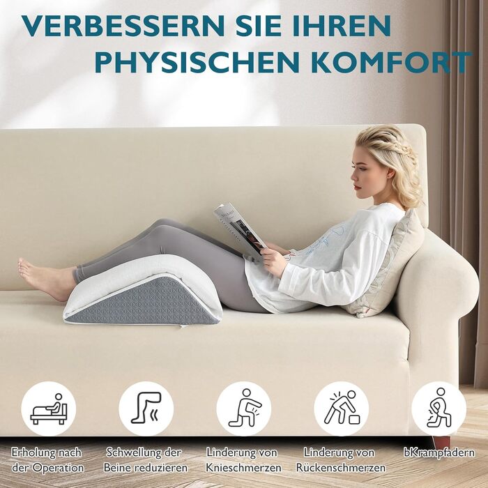 Подушка для підйому ніг TANYOO - подушка під коліна для спини, з memory foam, для відновлення після операцій