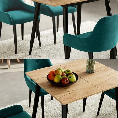 Розкладний стіл Vicco Esstisch Beaver з ефектом золотого дуба/чорного кольору, 80 x 70 см, для їжі та роботи