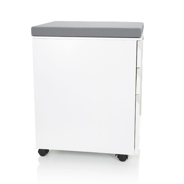 Контейнер на колесах COLOR OS Metall weiß з сірим м'яким сидінням hjh OFFICE