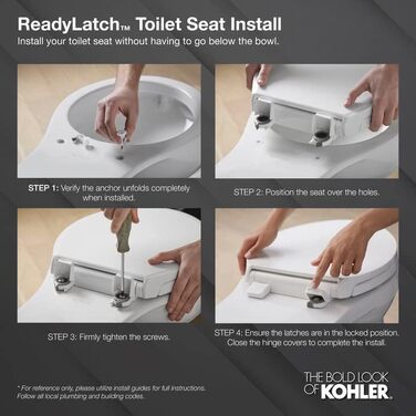 Сидіння для унітазу Kohler 4639-RL-0 Cachet ReadyLatch, кругле, безшумне, біле Готова засувка ROUND White