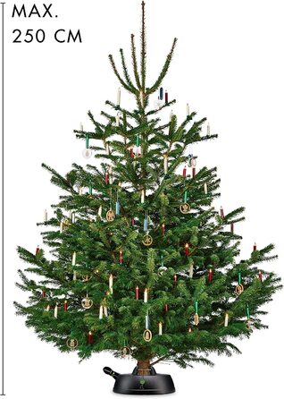 Підставка для різдвяної ялинки Green Line S Чорний 34 см з інклюзією. Ножна педаль і одностороння Техніка для висоти дерева