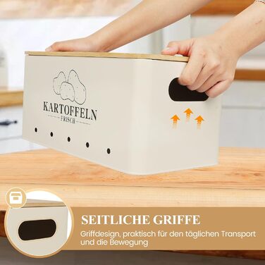 Набір з 3 коробок для зберігання картоплі, цибулі та часнику Vintage Beige Moz-O-PBDE02-BE