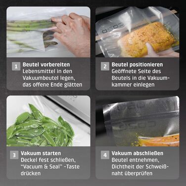 Вакууматор CASO VC15 для продуктів харчування з функцією герметизації та набором професійних пакетів