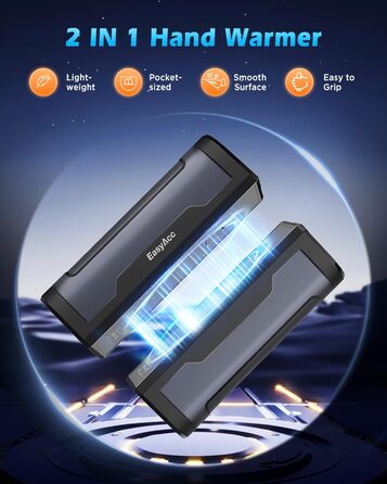 EasyAcc Портативний акумуляторний гріти руки чорного кольору - великий (сірий)