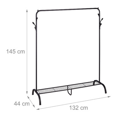 Вішалка для одягу Relaxdays з полицею та гачками