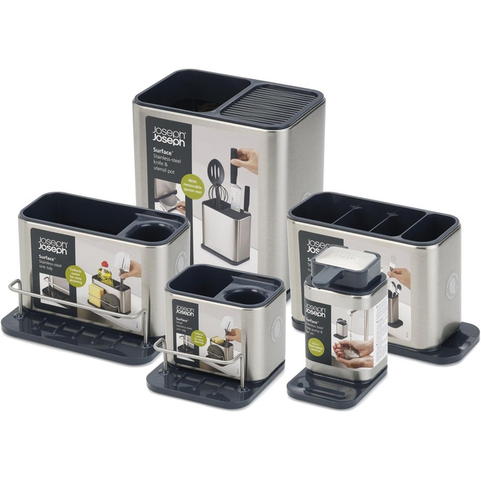 Організатор для мийки Joseph Joseph Surface, нержавіюча сталь, компактний, сучасний дизайн