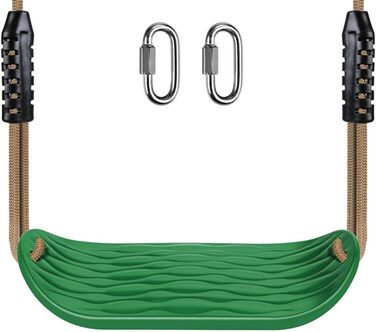 Дитяча гойдалка BeneLabel для дому та саду, міцна гума, регульоване тросове крісло, 130-200 см, для підлітків/дорослих, зелений, 113 кг