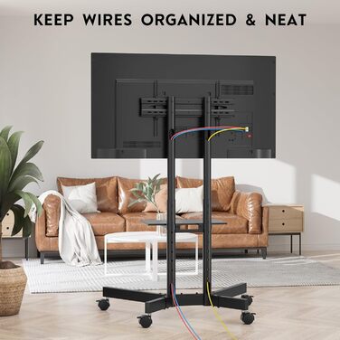 Мобільна стійка для телевізора BONTEC з колесами 32-85