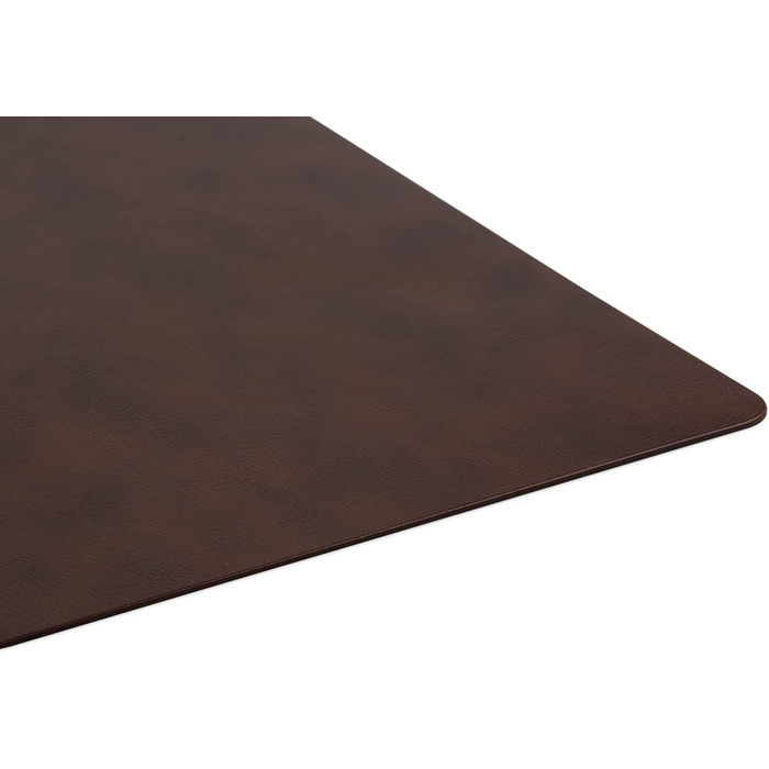 Набори серветок на стіл, 4 шт. – екологічні, стабільні та неслизькі – з високоякісної переробленої шкіри, Made in Germany (Темно-коричневі)