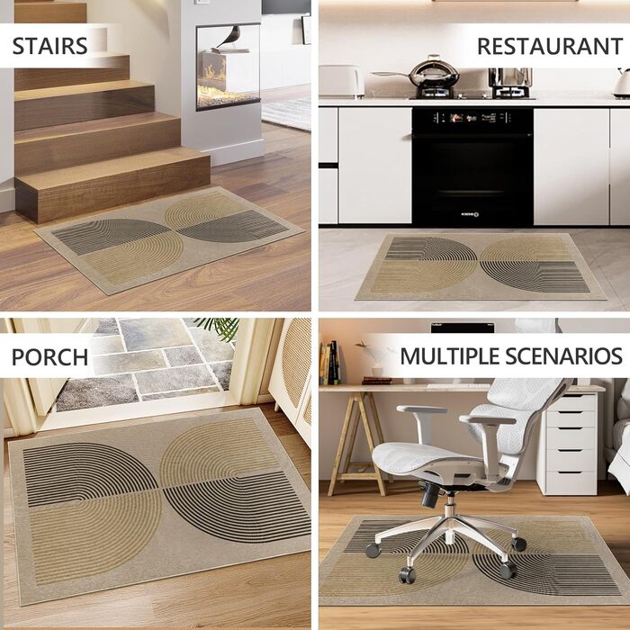 Килимок під офісний стілець 90x120 см, антиковзаючий, для дому, офісу, геймінгу та йоги, бежевий