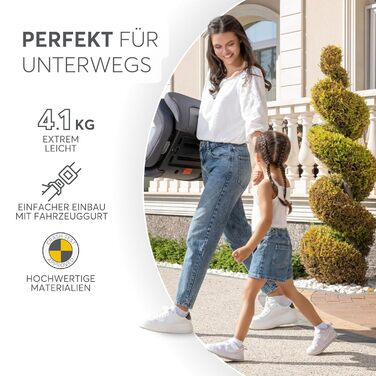 Автокрісло KikkaBoo 15-36 кг i-AID, група 2-3 (3-12 років), чорне. Регульована підголівник, без ISOFIX