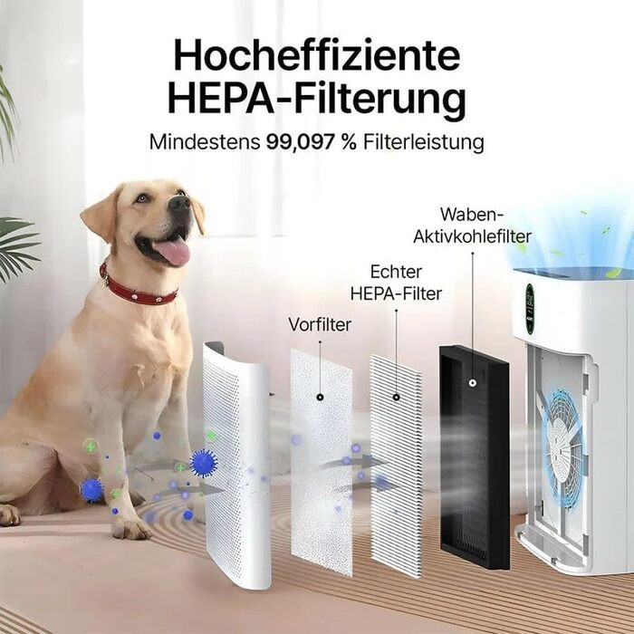 Розумний очищувач повітря Oryzom Smart Luftreiniger V1 Pro з HEPA-фільтром та датчиком PM2.5, керування через додаток та голосовий помічник (білий)