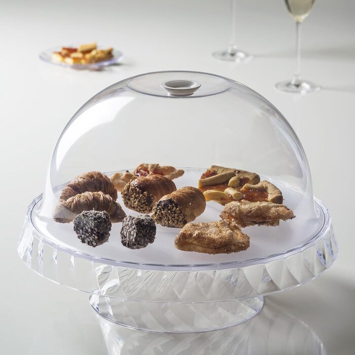 Форма для випічки Omada Design Linea Diamond з акрилу, 36 см, з кришкою, для фруктів та випічки, Made in Italy