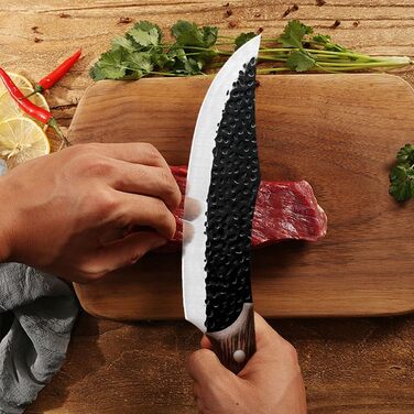 Набір кухонних ножів (2 шт) ручної роботи, японський гострий ніж для дому, з шкіряними піхвами