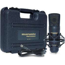 Мікрофон конденсаторний Marantz Professional MPM-1000U з великою мембраною, USB, нирковий характер, для подкастів, студії, геймінгу, з кабелем USB та кріпленням для мікрофона