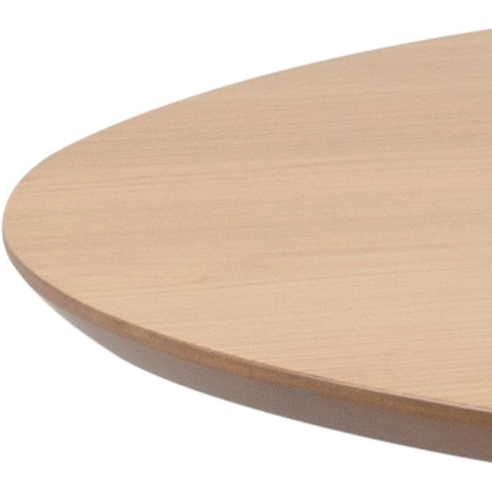 AC Design Furniture Roxanne: Круглий обідній стіл на 4 особи, Ø 105 x 76 см, з шпону, в стилі модерн-ретро (натуральний колір)