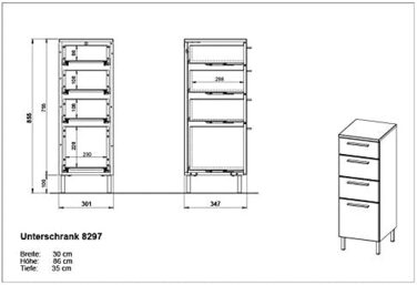 Базова шафа 8296-84 GW-Arvada, 2 висувні ящики, виїмка для сифона, 60x635 см, біла