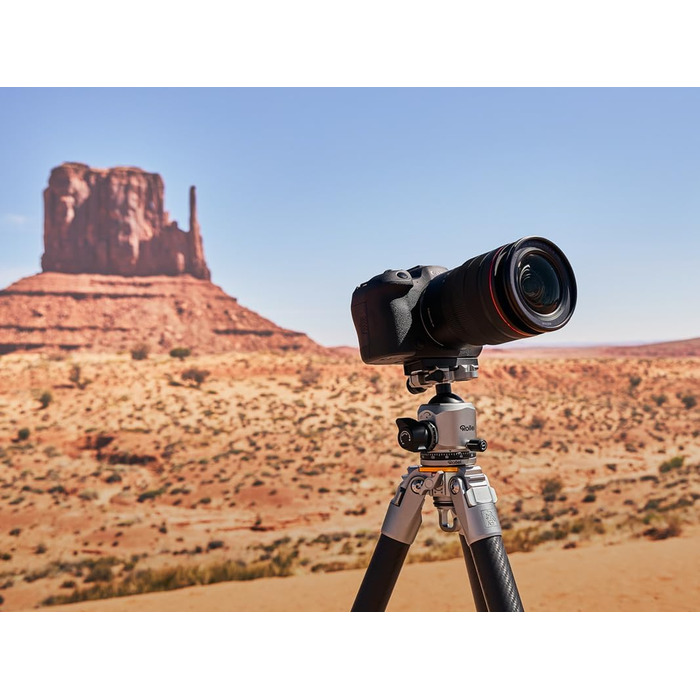 Професійний карбоновий штатив Rollei Lion Rock Pro з головкою, ультралегкий, вантажопідйомність 20 кг, висота до 147,5 см, компактний, змінні шипи для стабільності