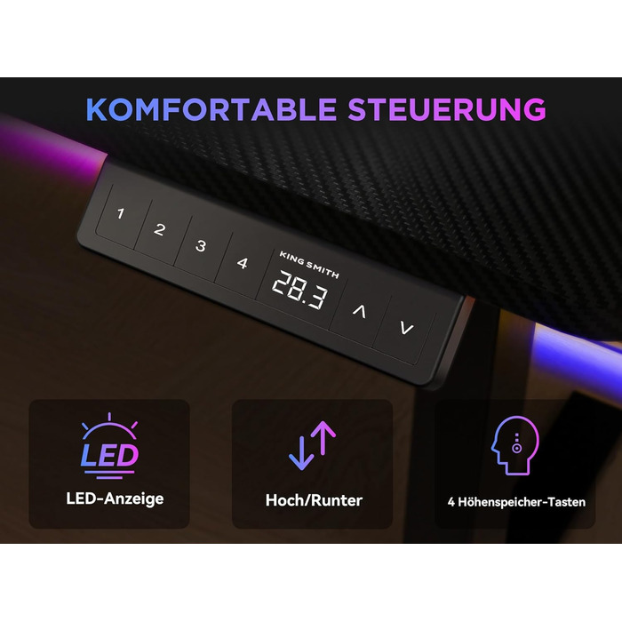 Електричний кутовий стіл WALKINGDESK 160 x 140 см з регулюванням висоти, чорний. Стіл для офісу, геймінгу та дому з кабелеуправлінням