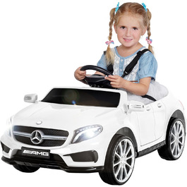 Дитячий електромобіль Mercedes AMG GLA45 з пультом, ліцензійний, білий, електроавто для дітей від 3 років
