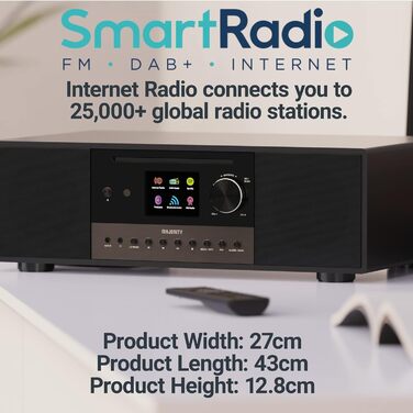 Інтернет радіо з CD, Bluetooth, стерео 120 Вт 2.1, DAB, сабвуфер, WLAN, Spotify, FM, Більшість Quadriga