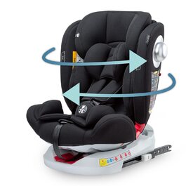 Бортове автокрісло Babify для немовлят і дітей, 0 місяців - 12 років, регульоване на 360, портативне та безпечне сидіння, зручне крісло з м'якою оббивкою. (Чорний)