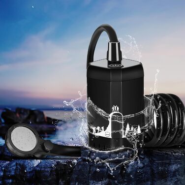 Електричний душ для кемпінгу MIAOKE 7800 mAh з цифровим дисплеєм та індикатором температури, портативний душ для подорожей, туризму та кемпінгу (Чорний)