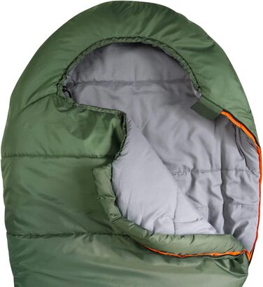 Спальний мішок Domopolis Basics для холодної погоди, для кемпінгу та походів, легкий, спальний мішок для мумії, оливково-зелений