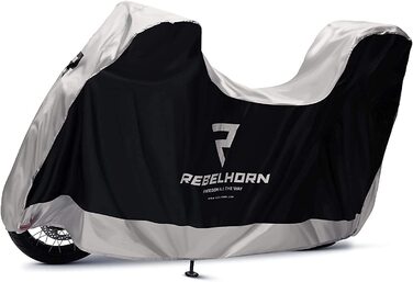 Чохол для мотоцикла REBEHORN Cover II з кришкою для мотоцикла Top Box виготовлений з міцного поліестеру з двома отворами для протиугінної ланцюга чохол для мотоцикла сумісний (Чорний, S)