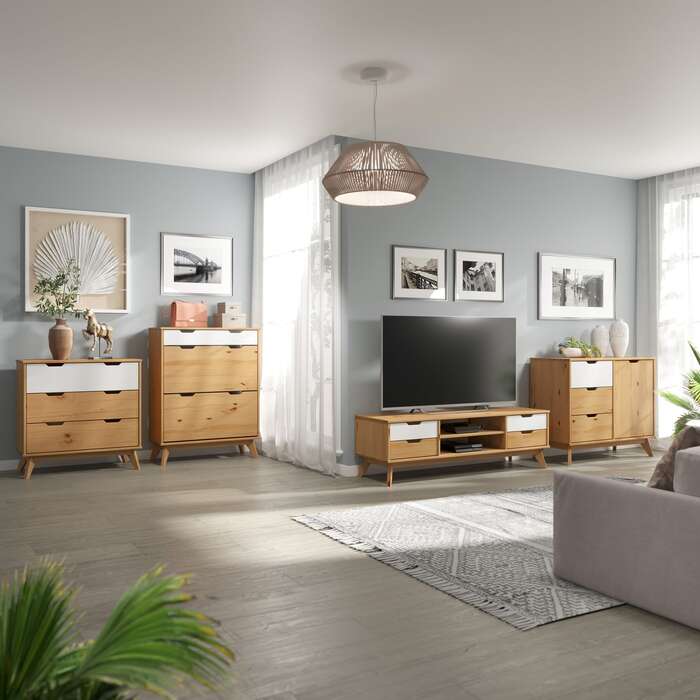 Лоуборд Борнео Натуральна сосна 140x42x40см сертифікований FSC®