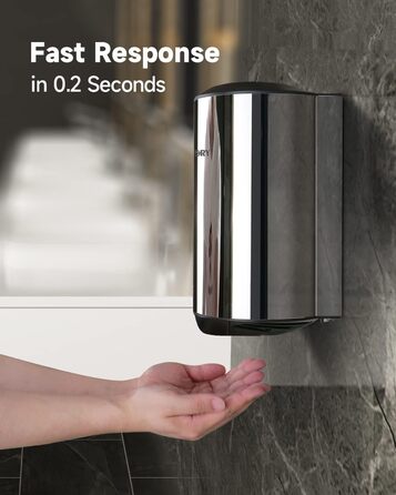 Автоматичний сушар для рук AnyDry 2805: компактний, високошвидкісний, з нержавіючої сталі, 1350W