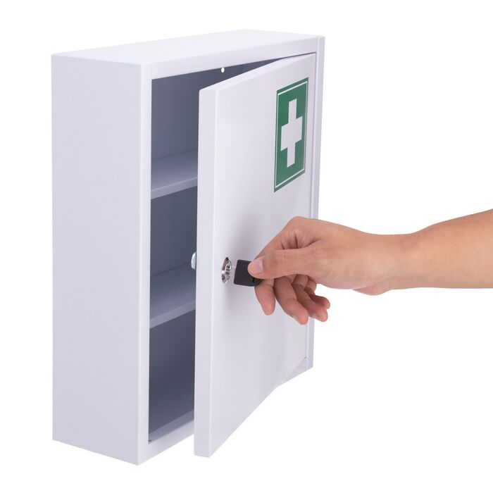 Шкафчик для медикаментів Relaxdays із замком та хрестом