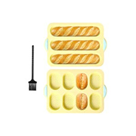 Форма для випічки хліба HEMOTON, 3 шт., силіконова форма для випічки хліба з антипригарним покриттям, форма для французького хліба з перфорацією L