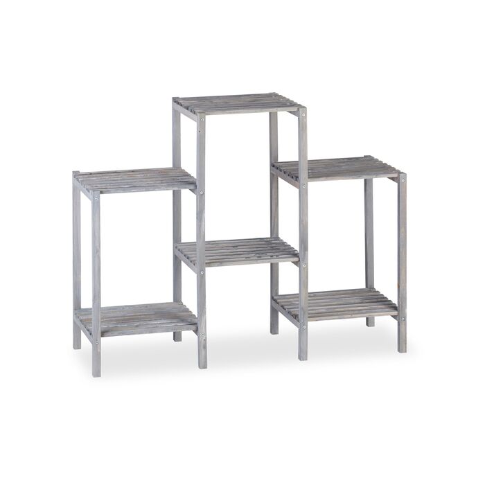 Стелаж для квітів Relaxdays сірого кольору з дерева