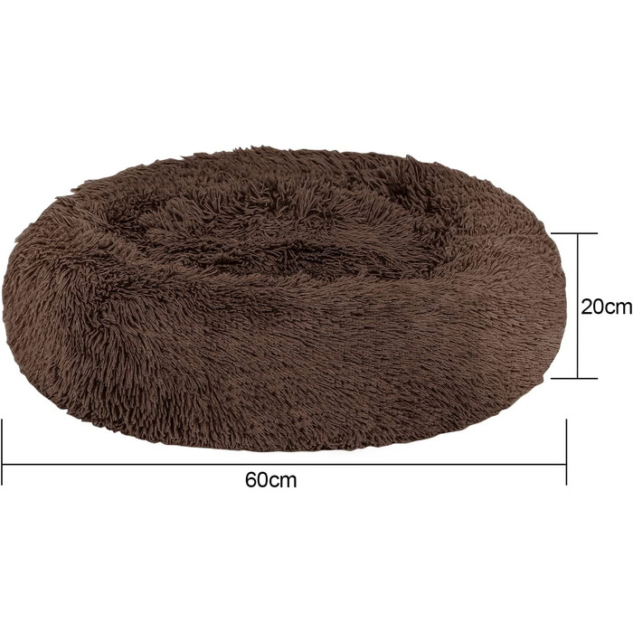 Лежак для собак Daromigo, плюшевий, миється, нековзний, 80 см (L (60 x H20 CM), кавовий)