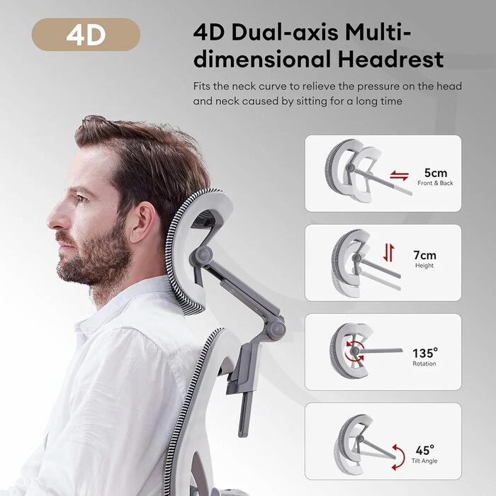 Крісло офісне MUSSO X700 з GlideTrack-підтримкою попереку, 6D-підлокітниками, 4D-підголівником, колісним основанням та підставкою для ніг – інтелектуальний комфорт для роботи, навчання та геймінгу (темно-сірий)