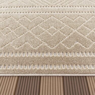 Домашній вуличний килим Paco, стійкий до атмосферних впливів, для вітальні, балкона, кухні, сучасний 3D-килим в стилі бохо, скандинавський геометричний бежевий, Розмір (200x290 см)