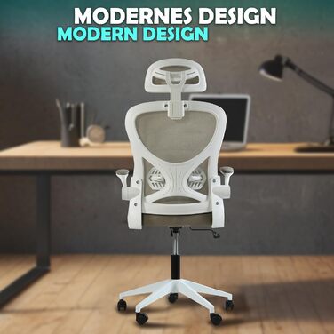 Офісний крісло Sesto Senso Ergo з підтримкою попереку та регульованими підлокітниками. Крісло для керівника з регульованою підголівником (світло-сірий)